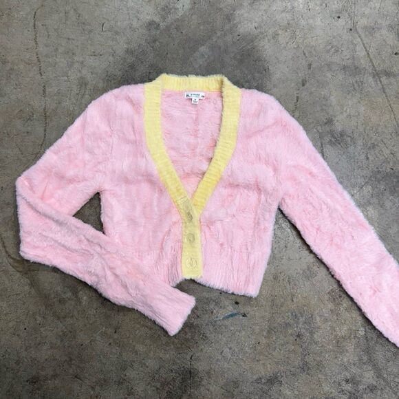 For love and lemons Sheila cropped pastel fuzzy cardigan - Picture 2 of 7